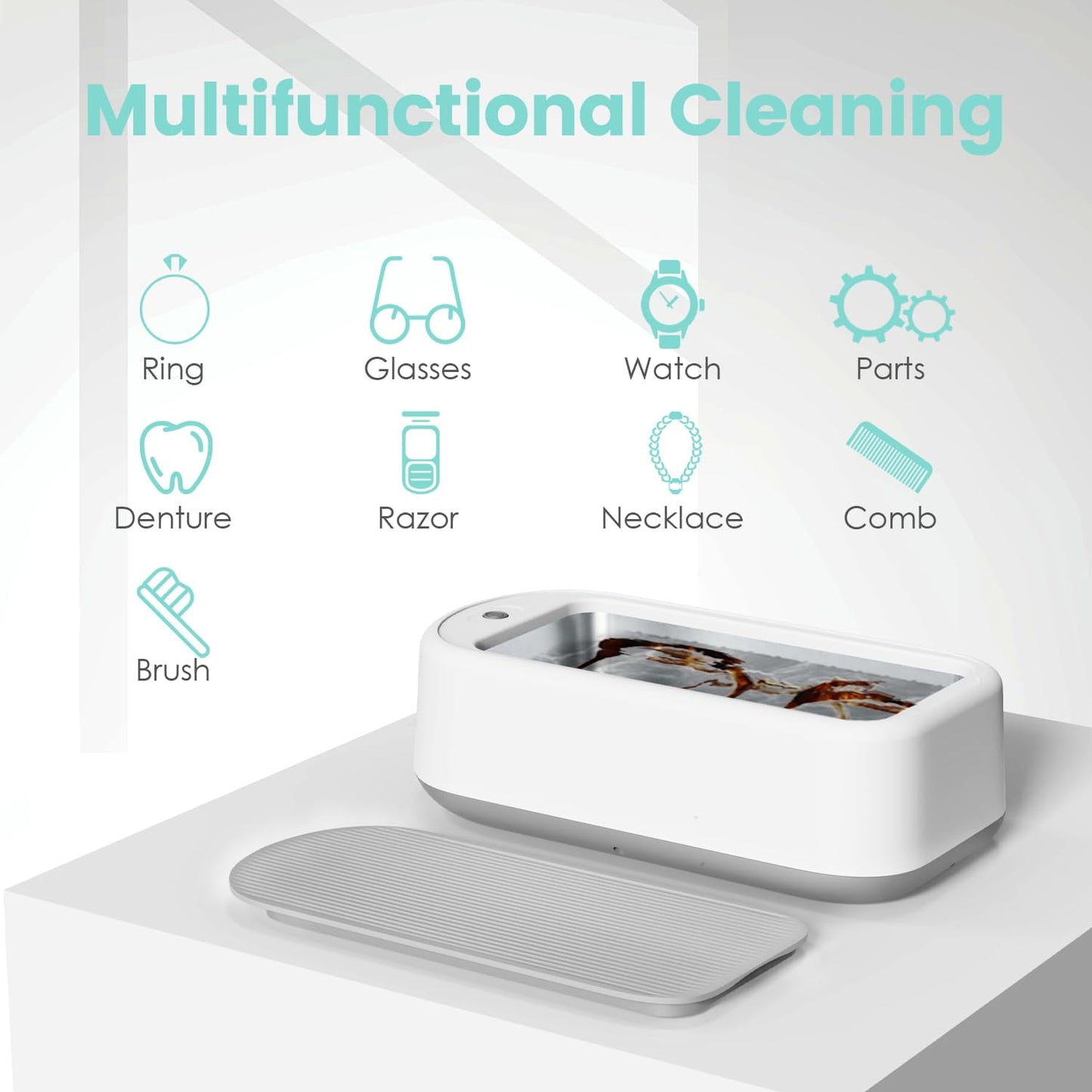 Ultrasonic Jewelry Cleaner,Jewelry Ring Cleaner Machine for Cleaning, Earrings,Glasses, Jewelry, Rings, Dentures