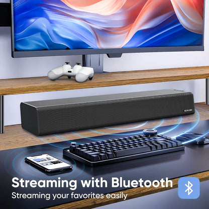 ETEPEHI Sound Bar for TV - 5.3 Bluetooth Soundbar Speaker with Bluetooth/Optical/AUX Connection for PC/Gaming/ /Projectors, 16"