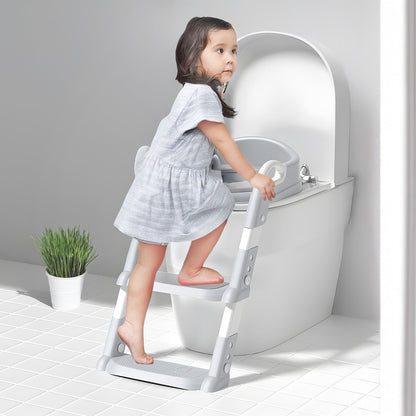 AMBLER 2-in-1 Potty Training Seat with Step Stool Ladder | Anti-Slip | For Boys & Girls Toddlers