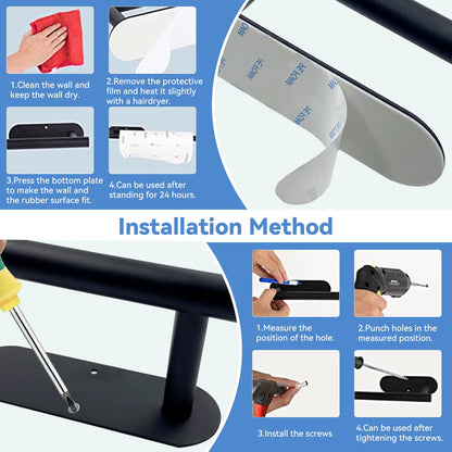 TORIO Wall-Mounted Towel & Paper Towel Holder - Stainless Steel, Easy Install, Space-Saving