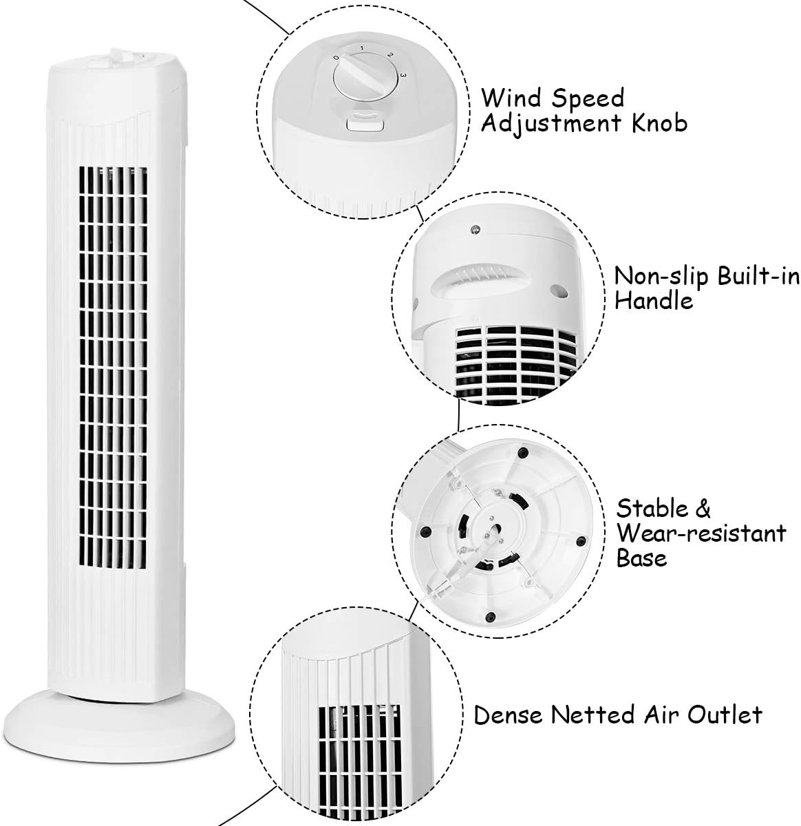 ATUPEN Smart Tower Fan for Bedroom, 26ft/s High-Speed 40" Standing Fan, 5 Speeds 4 Modes, Quiet 90° Bladeless Oscillating Fan with Remote, 12H Timer, Touch Control