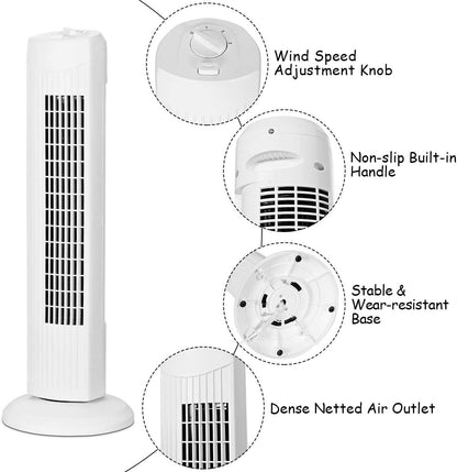 ATUPEN Smart Tower Fan for Bedroom, 26ft/s High-Speed 40" Standing Fan, 5 Speeds 4 Modes, Quiet 90° Bladeless Oscillating Fan with Remote, 12H Timer, Touch Control