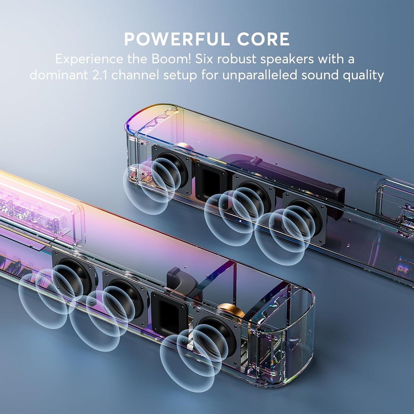Sound Bar for Smart TV w/Dolby Atmos 2.1 ch 190W 37 inch Surround Sound TV Speaker Home Theater System