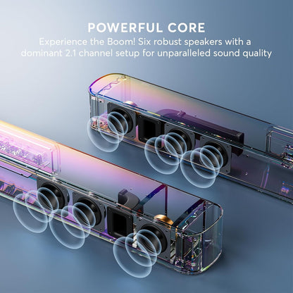 Sound Bar for Smart TV w/Dolby Atmos 2.1 ch 190W 37 inch Surround Sound TV Speaker Home Theater System