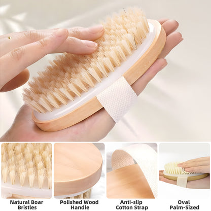 AMBLER 2 Pack Dry Brush, Exfoliating Dry Brushing Body Brush for Lymphatic Drainage, Dry Skin, Cellulite