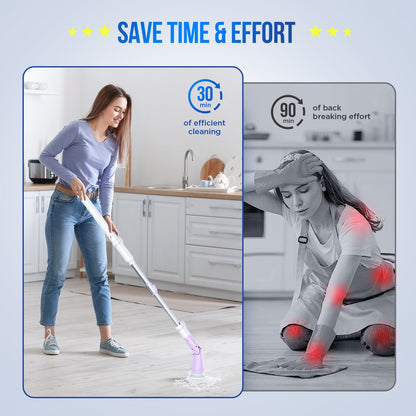 SZRSTH Electric Spin Scrubber - Cordless Cleaning Brush with Extendable Handle Power Shower Scrubber for Bathroom Kitchen Tile Floor