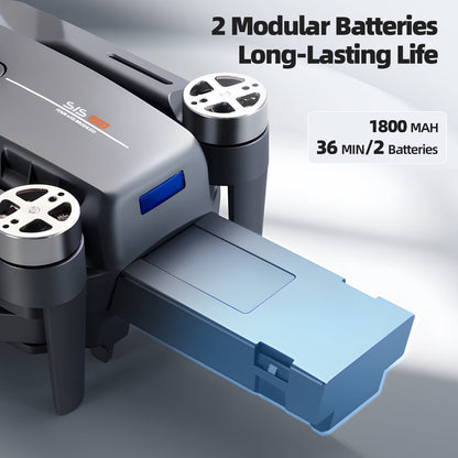 Mini Drone with Camera - Drones for Adults Kids, 4K HD Foldable Drone with Stable Hover, Auto-Follow, Trajectory Flight, Gravity Control, 90° Adjustable Lens,2 Batteries,Toy for Boys 8-15