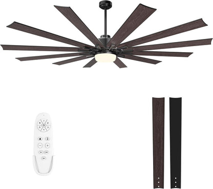 Ceiling Fans with Lights, 52 inch Black Ceiling fan with Light and Remote Control, Reversible, 3CCT, Dimmable, Noiseless, Ceiling Fan for Bedroom, Farmhouse, living room, Indoor/Outdoor Use