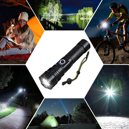 Flashlight Bright Military Grade LED Flashlights High Lumens - Portable Handheld Flash Light, 5 Modes Zoomable Waterproof Flashlights for Home Emergency Camping Outdoor