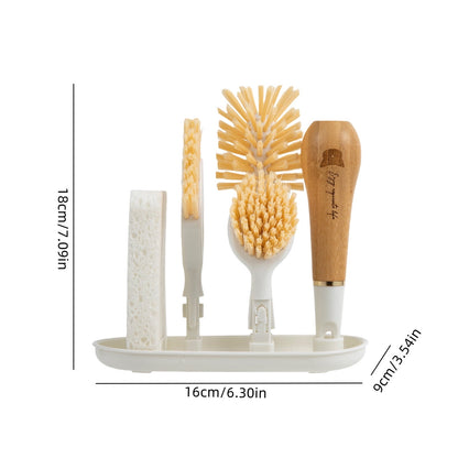 Torio Multipurpose Kitchen Cleaning Brush Set, Scratch-Free Oil Removal Brush for Pots, Stovetops, Dishes, Cookware