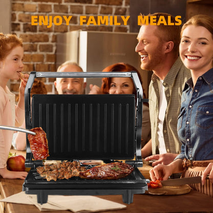 Kailwokk Panini Press Grill,Non-Stick Coated Plates Sandwich Maker,2 Slice Stainless Steel Electric Indoor Grill Opens 180¡ã to Fit Any Thickness Sandwich,Burgers,Steak