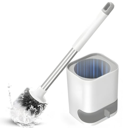 Toilet Brush and Holder, Nylon Bristles Bathroom Scrubber Cleaner Brush with Holder