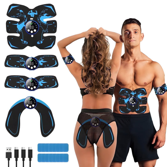 Ab Trainer, Rechargeable Ultimate Muscle Toner Trainer for Men Women Abdominal Fitness Workout EMS Muscle Training