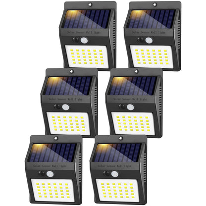 Ambler Solar Outdoor Lights - Waterproof Motion Sensor Wireless Security Lights for Garden Fence Yard Deck Garage, 6Pack