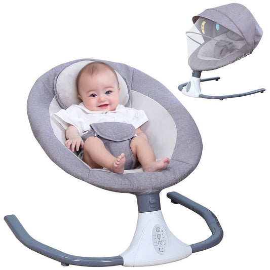 Kailwokk Electric Baby Swing for Infants, Portable Infant Swing with App Remote Bluetooth Control, 4 Sway Speeds, 12 Lullabies(Gray)