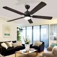 Ceiling Fan Light, Ceiling Fan with 3 Color LED Light 42" Black