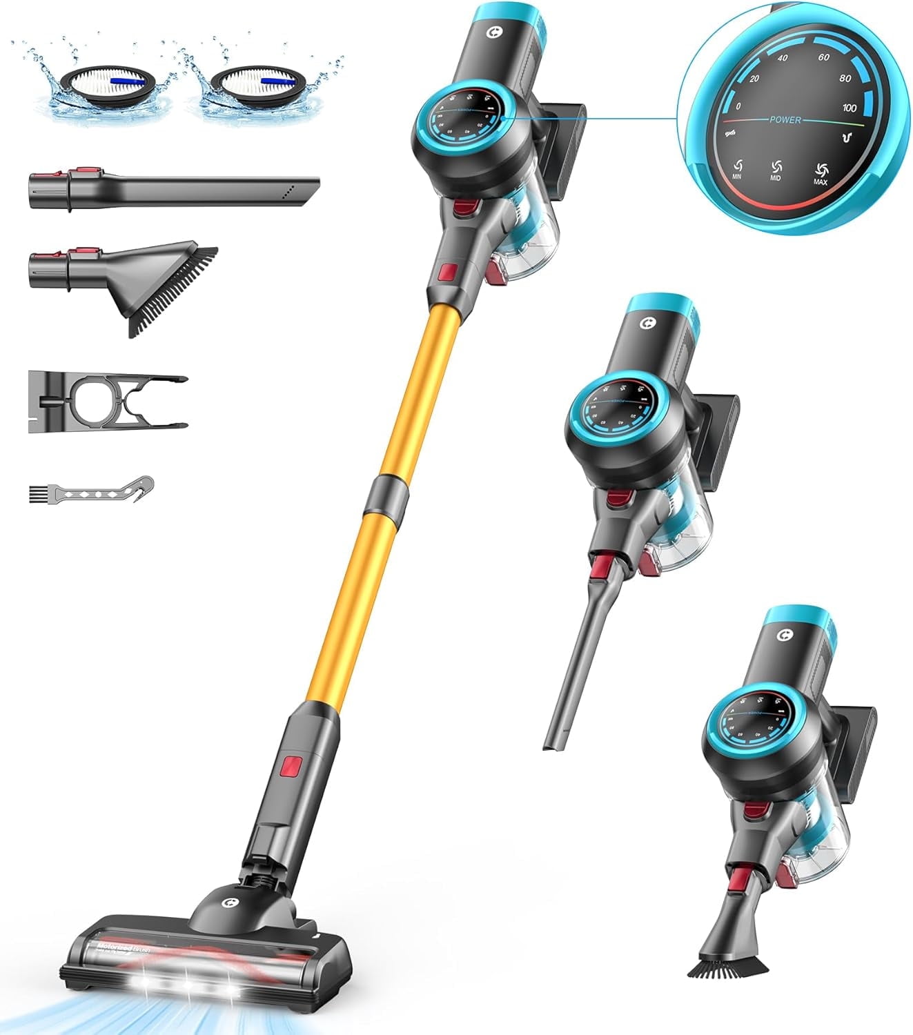 Cordless Vacuum Cleaner 38000pa/400W 50min 2200mAh Lightweight Stick Vacuum Cleaners for Home