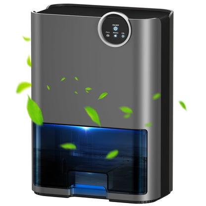 Dehumidifier for Home, 70 OZ Water Tank (500 sq ft) Auto Shut off Small Dehumidifiers for Bedroom Bathroom with 5 Colors LED Lights, Gray