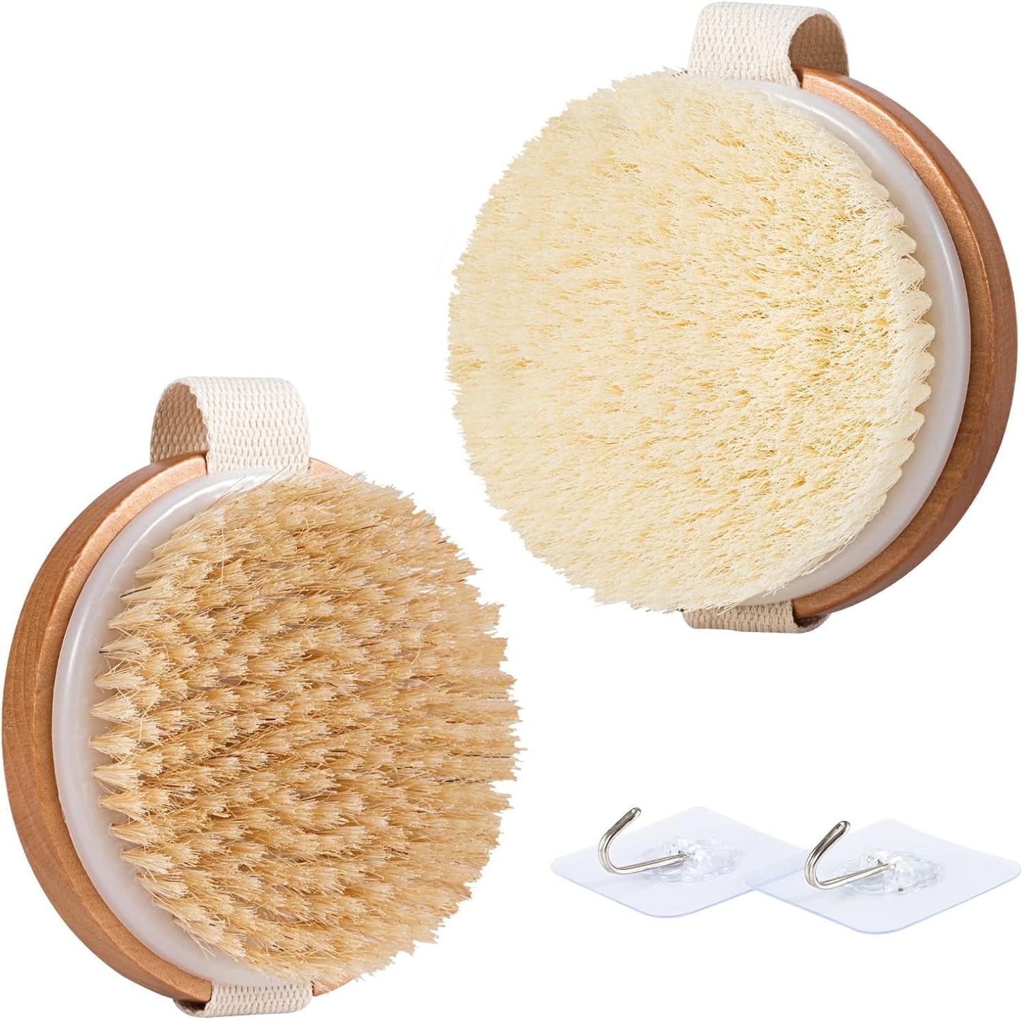 Dry Body Brushes, Shower Brush Wet and Dry Brushing, Body Scrubber with Soft and Stiff Bristles,Dry Brush for Cellulite and Lymphatic, Suitable for All Kinds of Skin