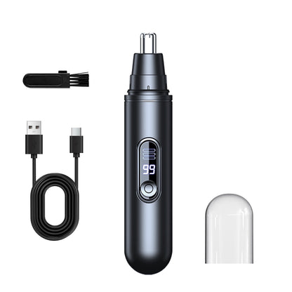 Ear and Nose Hair Trimmer for Men Women, Painless USB Rechargeable Nose Hair Trimmer Clipper, Waterproof Dual Edge Blades Nasal Trimmer Nose Clippers for Easy Cleansing (Black)