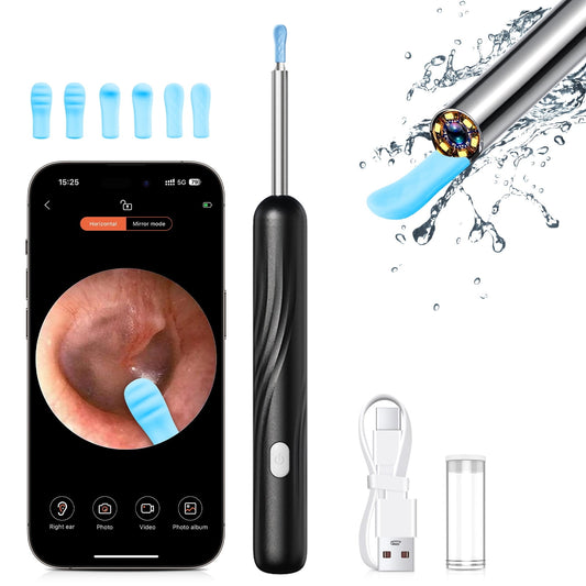 Ear Wax Removal, 1080P Ear Clean Tool with Camera & 6 LED Lights, Wireless Ear Cleaner for iOS & Android