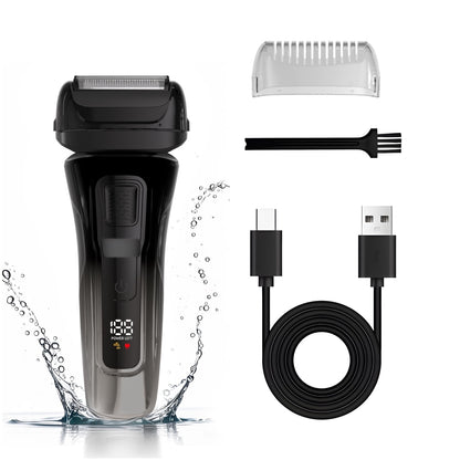 Electric Razor for Men - Cordless Foil Shaver with Pop-Up Trimmer, Lightweight Handheld Design Hair Trimmer with LED Display