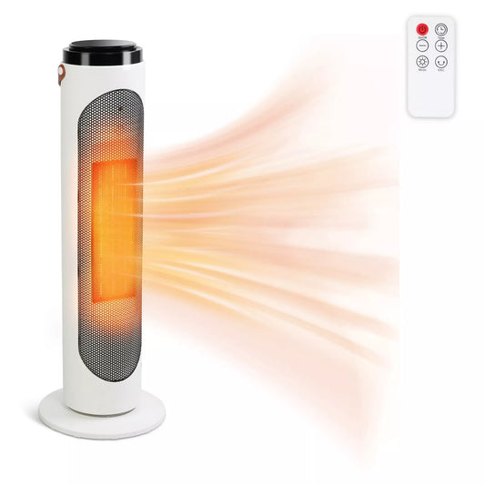 Electric Space Heater 1500W Portable Ceramic Tower Oscillating 24H Timer