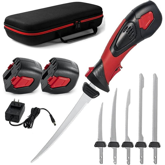 Electric knife and Fork with Stainless Steel Blades and Ergonomically Designed Handles for Easy Grip and Convenient Blade Removal, Perfect for Thanksgiving, Meat and Cheese