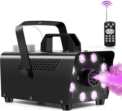 Fog Machine 500W and 2000CFM Fog with Wireless Remote Control Smoke Machine with 13 Colorful LED Lights Effect Indoor Outdoor Fog Machine for Halloween