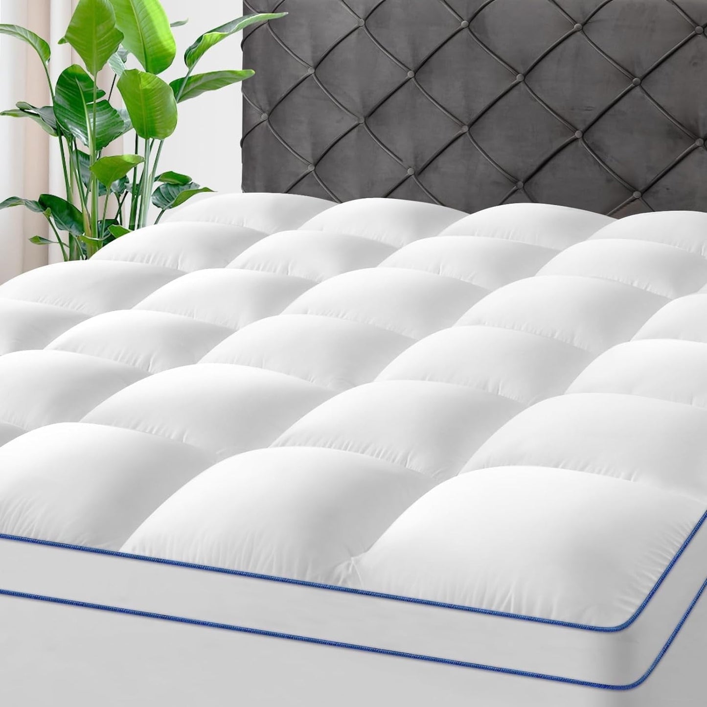 Full Mattress Topper3D+7D Snow Down Alternative Fill Overfilled Plush Pillow Top with 8-23 Inch Deep Pocket-WhiteExtra Thick Mattress Pad Cover for Deep Sleep