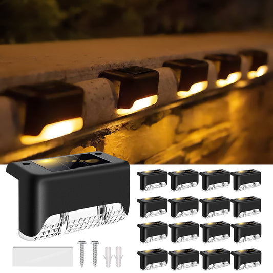 Solar Deck Lights Waterproof Outdoor,Solar Step Deck Lights Decor forRailing,Stairs, Step, Fence, Yard, and Patio(16 Pack)