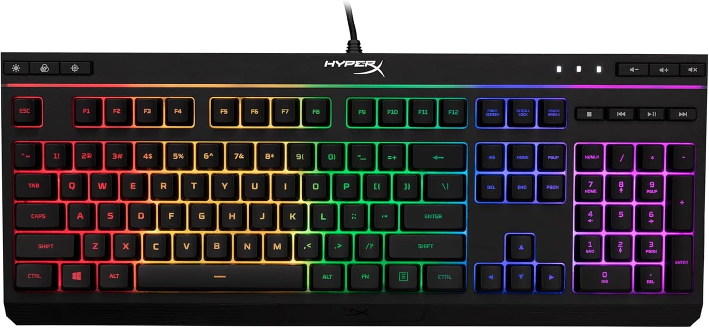 Gaming Keyboard, Comfortable Quiet Silent Keys with RGB LED Lighting Effects, Spill Resistant, Dedicated Media Keys, Compatible with Windows 10/8.1/8/7 – Black