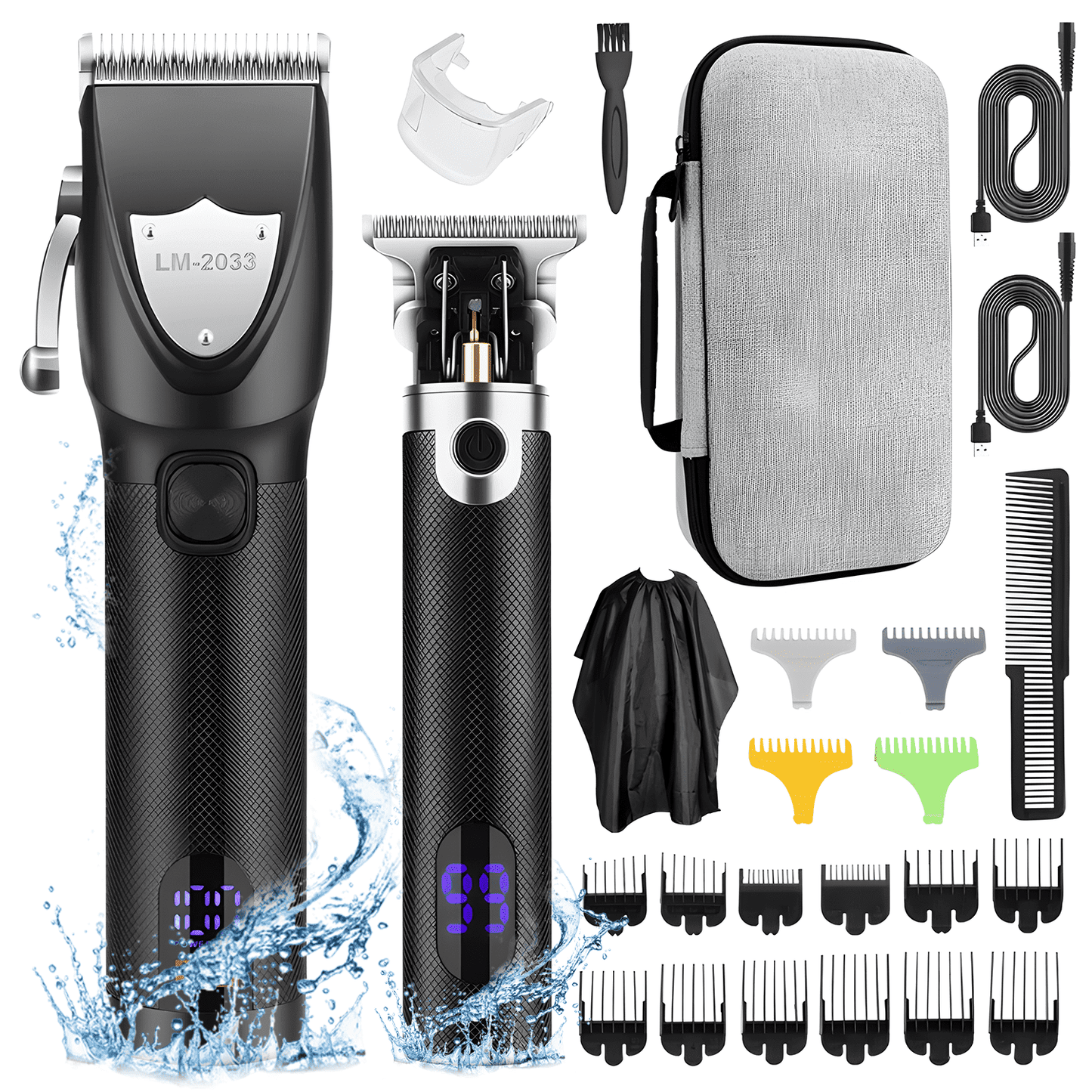 Hair Clippers for Men - Professional Beard Trimmer for Hair Cutting, Hair Clippers Grooming and Trimmers Set, Mens Grooming with Travel Case