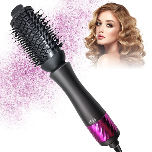 Hair Dryer Brush,4 in 1 Ceramic Oval Barrel Straightener,Hot Air Brush for All Hair Types