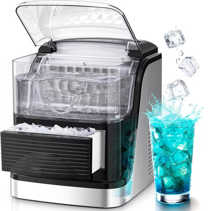 Ice Maker Machine, 2 Ice Size, 33 Lbs/Day, 24 Pcs Ice Cube Per Cycle