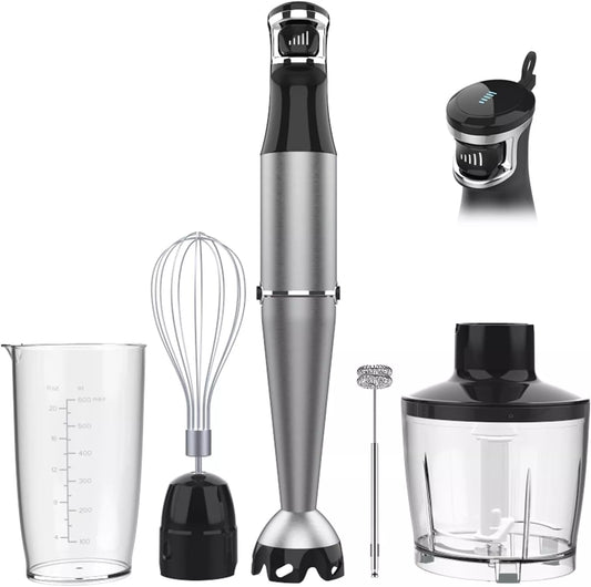 Immersion Blender Handheld Corded Hand Blender 1100W, 5in1 with Chopper