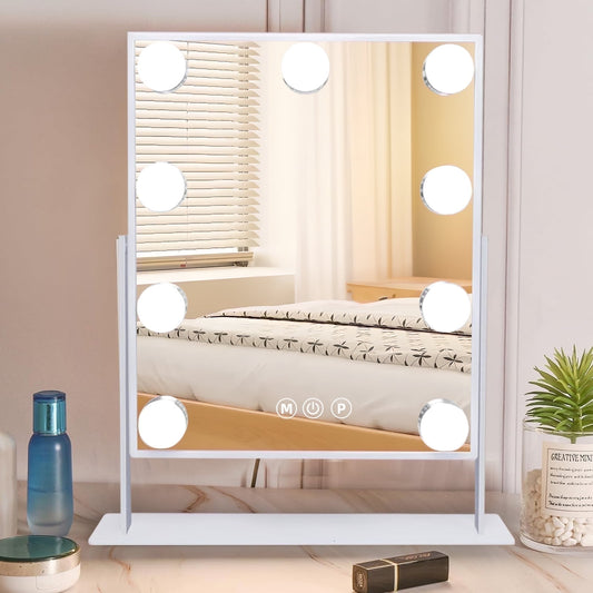 KUOSE LED Makeup Mirror, with 10X Magnification Adjustable Brightness & Color Temperature, 360¡ã Rotatable, Perfect for Makeup Artists & Home Use
