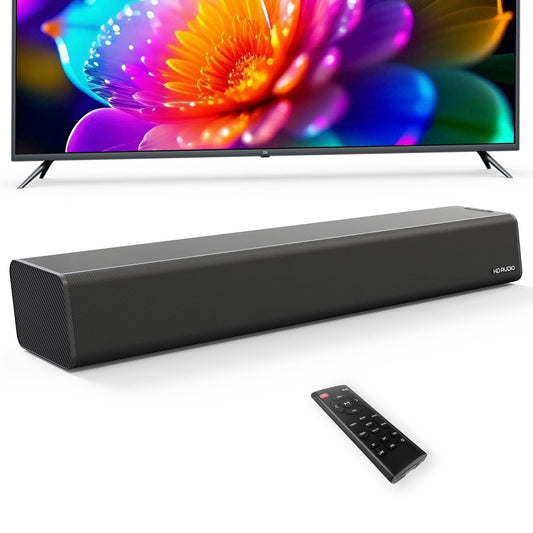 ETEPEHI Sound Bar for TV - 5.3 Bluetooth Soundbar Speaker with Bluetooth/Optical/AUX Connection for PC/Gaming/ /Projectors, 16"