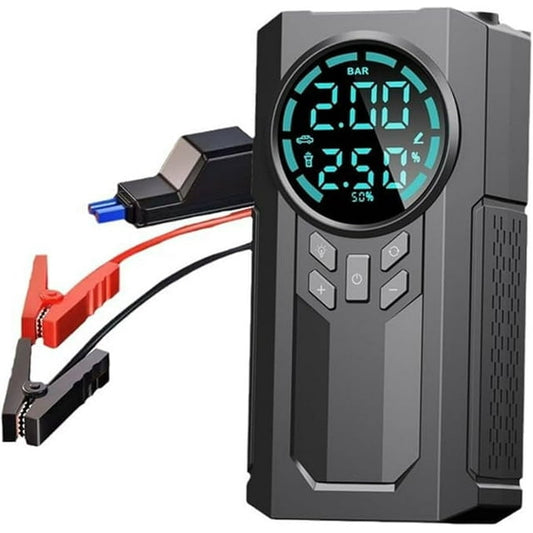 Torio MU-006-A Emergency Start Power Supply 12.8V,150PSI Digital Tire Inflator,10000mAh Large Battery for Car,Bike,Ball,Motorcycle