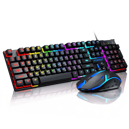 Mechanical Keyboard - Portable RGB Backlit Keys Mini Wired Office Keyboard