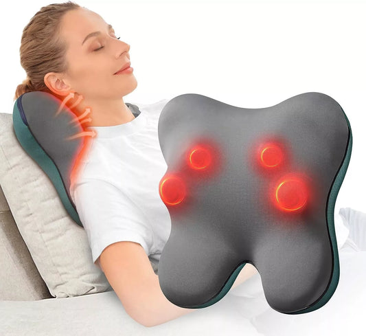 Neck & Back Massager with Heat Deep Kneading Massage Pillow