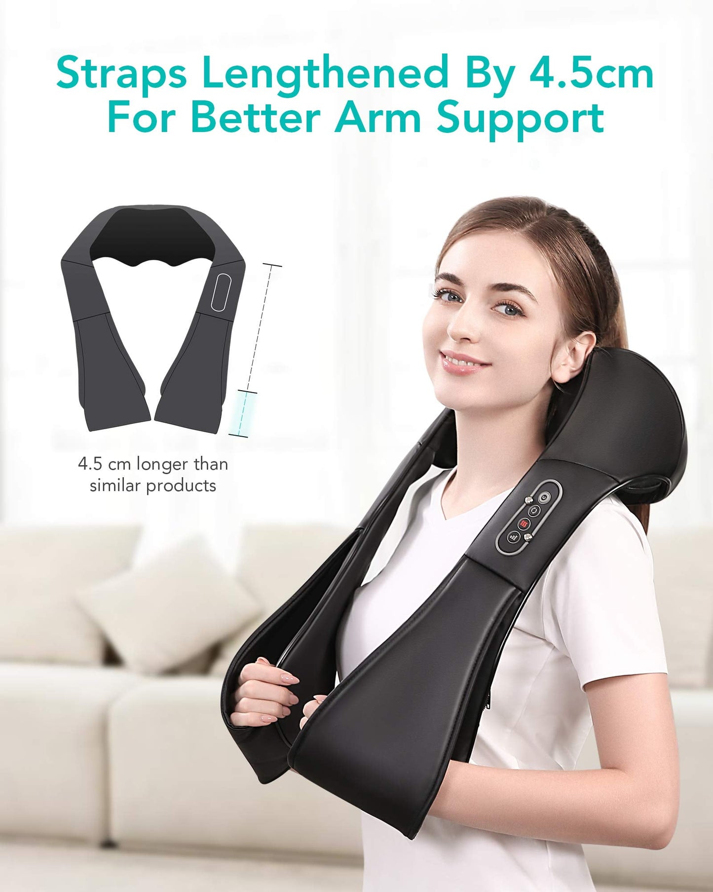 Neck Massager, Shiatsu Neck and Shoulder Massager for Pain Relief Deep Tissue (Black)