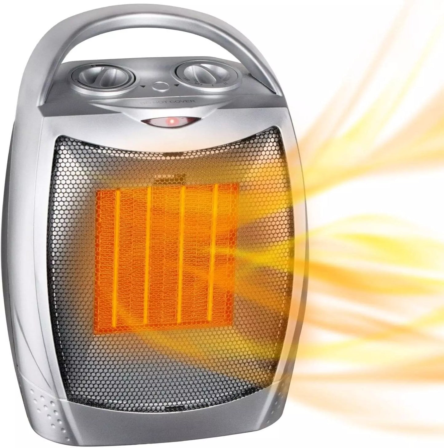 Portable Electric Space Heater with Thermostat, 1500W/750W Safe and Quiet