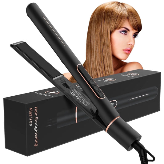 Professional 1in Flat Iron 2 in 1 Hair Straightener & Curling Iron Salon Styling Tool