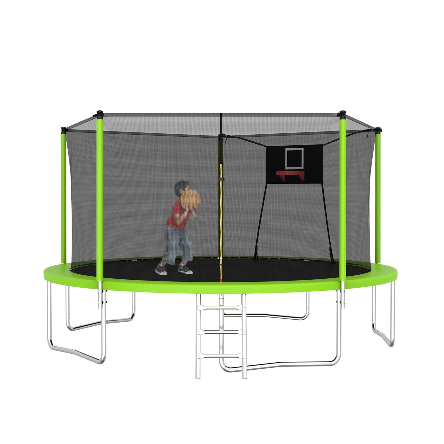 Recreational Kids Trampoline W/Swing Safety Enclosure Indoor/Outdoor Orange