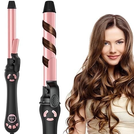 Rotating Curling Iron - 1 Inch Automatic Curling Iron for All Hair Type Adjustable Temp 2 Speed Automatic Hair Curler for Lasting Beach Waves Instant Heat
