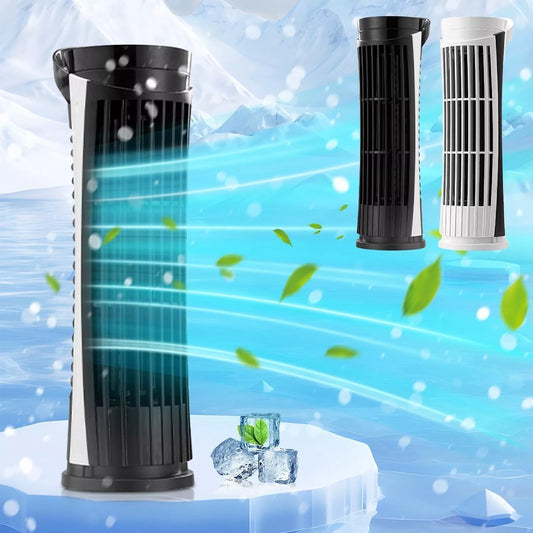 Smart Tower Fan Bladeless With LED Lights USB Powered 2 Speeds Oscillating Fan