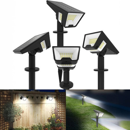 Solar Lights Outdoor - 4Pack 58LED Solar Spot Lights 4 Sided Lighting Wall Lights for Yard Porch Garden Decor
