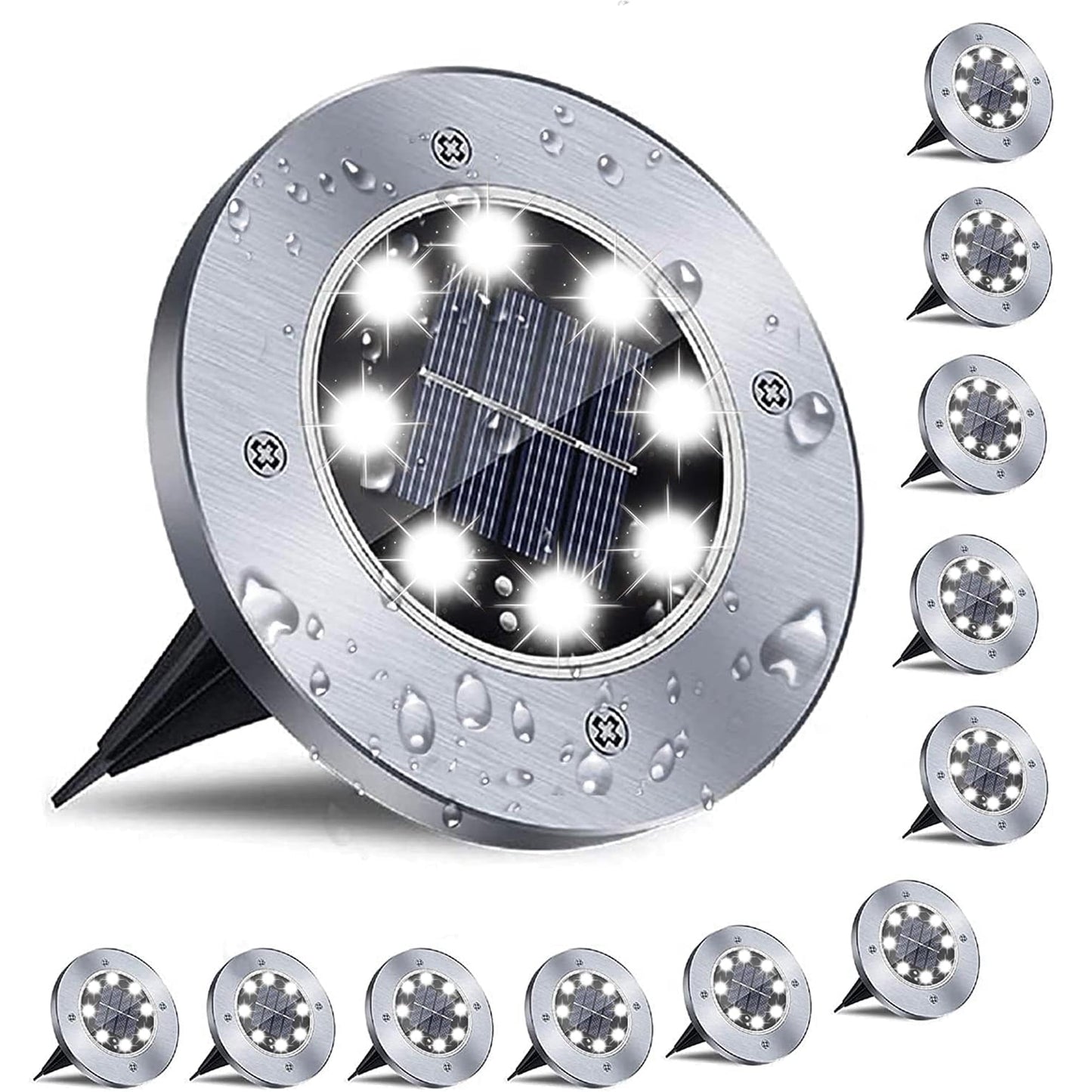 Solar Lights Outdoor Waterproof, 12 Packs LED In-Ground Lights Outdoor Solar Lights for Yard Patio Garden Lawn Deck Outside Pathway Walkway Sidewalk