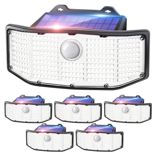 Solar Outdoor Lights, 252 LED Waterproof Motion Sensor Bright Christmas Decorations for Garden Yard Fence